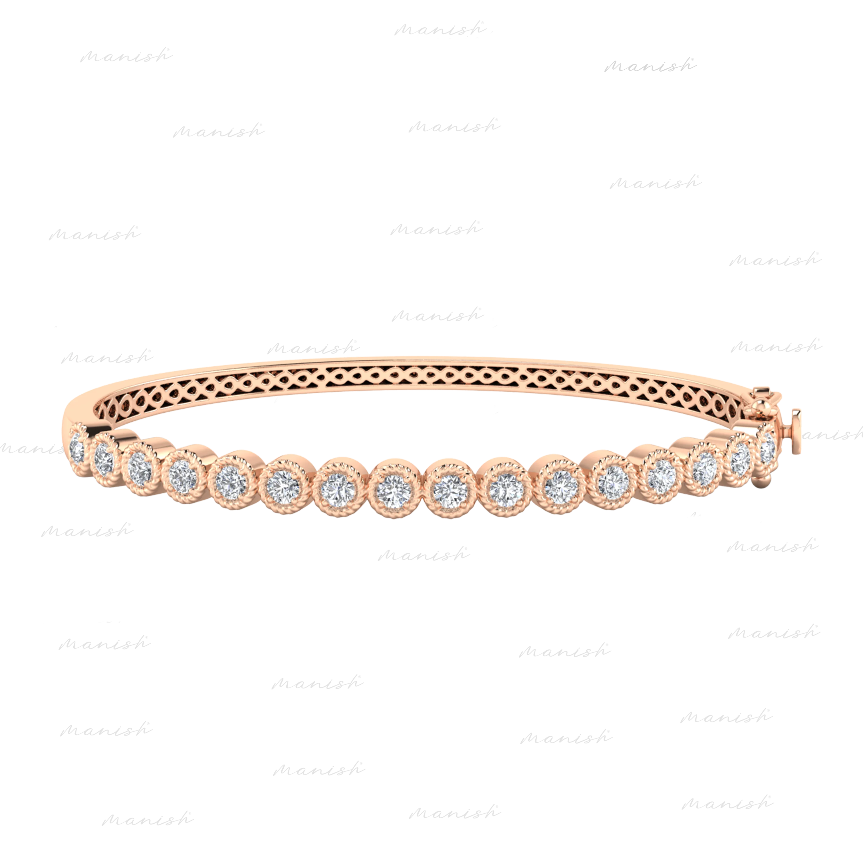 Bezel-Set Diamond Bangle